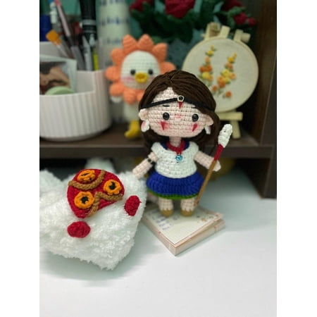 Crochet Mononoke Princess Doll Crochet Mononoke Hime Doll Amigurumi The Princess Gift For Your Kid Handmade Princess Doll Mononoke Hime