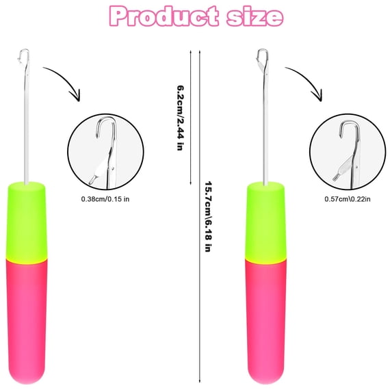Crochet Needle Hook Tool For Braids Hair Extension, Carpet Hook Pull Tool For Weaving (B)