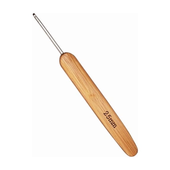 Crochet Needles Bamboo Handle Micro Hook, for Hair Needle Tool for Braid Locks Crochet Needles Hair Making Tools Knitting and Crochet(1.0mm)