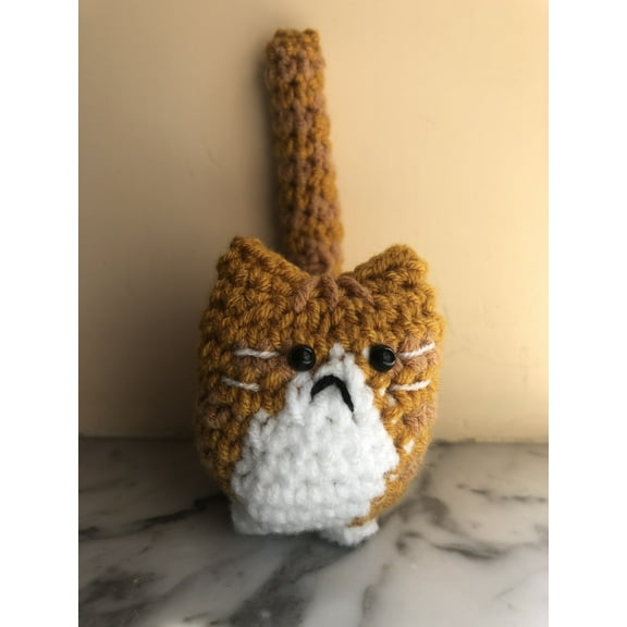 Crochet Orange Tabby Cat Birthday Gifts for Friend Positive Decor
