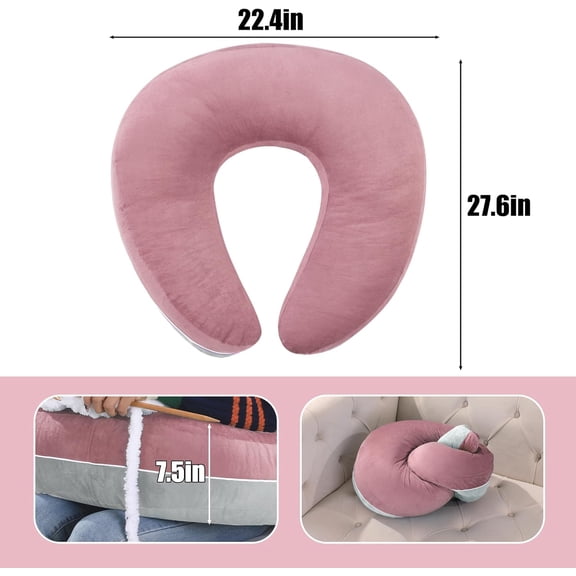 Crochet Pillow for Lap Support,Gaming Pillow for Lap,Lap Pillow for Reading & Crocheting,Soft Lap Desk Pillow,Reading Pillow,Crochet Pillow for Lap Support,Arm Pillows (Dusty Pink/Light Grey)