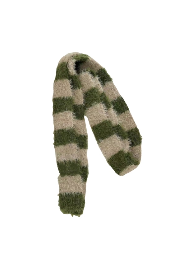 Crochet Plush Scarf for Female Teens Girl 2000s Long Stripe Scarf Spring Autumn Knitted Skinny Scarf Neck Scarves