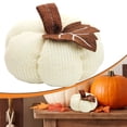 thumbnail image 1 of Crochet Pumpkins 1Pc White Faux Knit Pumpkin Small Autumn Decor for Thanksgiving Halloween Winter Farmhouse Mantel Shelf Table, 1 of 5