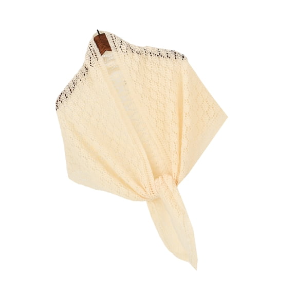 Crochet Rhomboid Pattern Shawl Comfortable Hollowed Shoulder Wrap Triangular Shawl for Women of All Ages Casual Wear