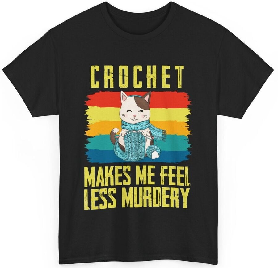 Crochet Shirt, Knitting Crochet Cat Funny Shirt, Knitting Crochet