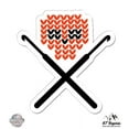 thumbnail image 1 of Crochet Skull - 3" Vinyl Sticker - For Car Laptop I-Pad Phone Helmet Hard Hat - Waterproof Decal, 1 of 1