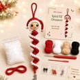 thumbnail image 1 of Crochet Snowman Spiral Ornament DIY Kit, 3D Christmas Hanging Ornament | Handmade Decoration for Window, Porch, Wall, Holiday Tree, Beginner-Friendly, Soft Yarn Craft Set, 1 of 7