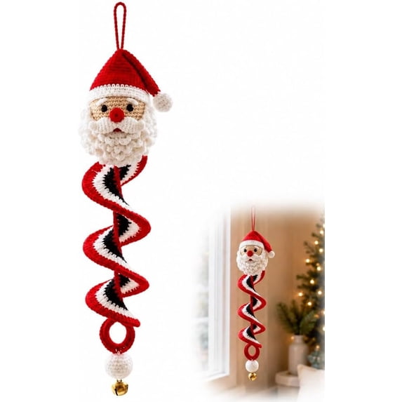 Crochet Snowman Spiral Ornament DIY Kit, Christmas Starter Included | Holiday Tree Decor Gift for Adults, Step by Step Instructions Decor for Window Porch Wall Cabinet Display
