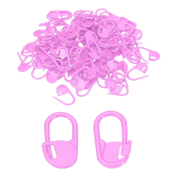 Crochet Stitch Markers, 100 Pack Plastic Knitting Markers Locking Stitch Marker for Sewing, Pink