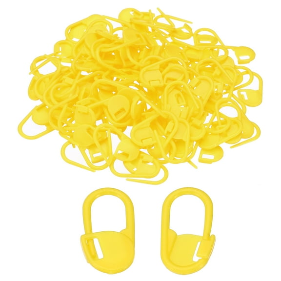 Crochet Stitch Markers, 100 Pack Plastic Knitting Markers Locking Stitch Marker for Sewing, Yellow