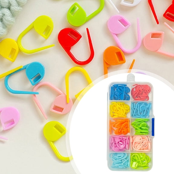 Crochet Stitch Markers, 120-Count Box DIY Knitting Locking Pins Plastic Accessories