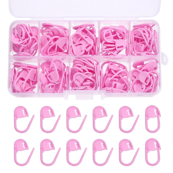 Crochet Stitch Markers, 150Pcs Plastic Knitting Crochet Locking Stitch Needle Marker Needle Clip Counter for Sewing Crocheting DIY Craft, Light Purple