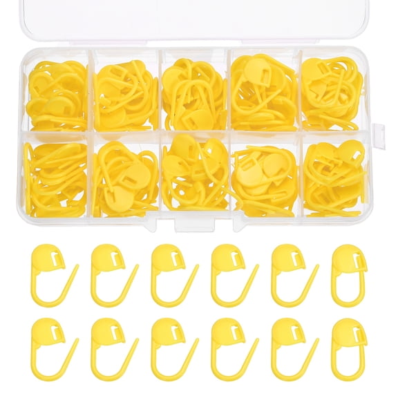 Crochet Stitch Markers, 150Pcs Plastic Knitting Crochet Locking Stitch Needle Marker Needle Clip Counter for Sewing Crocheting DIY Craft, Yellow