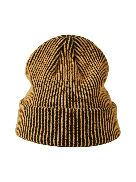 Crochet Striped Pullover Hat Cycling Hat for Autumn Spring Windproof and Warmth
