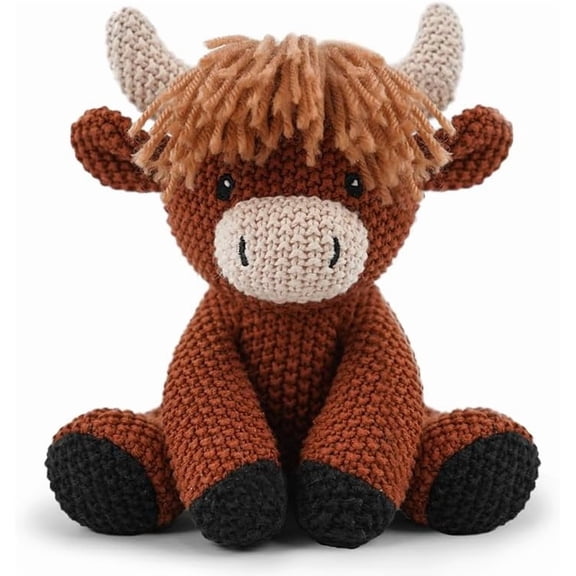 Crochet Stuffed Animal for Kids,8inch Sit Elephants Toys Hand Knit Doll Baby Cute Doll Bed Time,Handmade Knit Animal Toy Soft Cotton Knitted Animals Teddy Bear Christmas Birthday Gifts