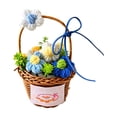 thumbnail image 1 of Crochet Sunflower Basket,Handmade Knitted Flowers Basket Decoration for Mom,Friends,Teacher Appreciation Gifts,Colorful Potted Flower Decor,Blue, 1 of 7