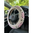 thumbnail image 1 of Crochet Sunflower Car Steering Wheel Covers Light Pink Universal 14-15 inch for Women/Men (Steering Wheel Cover), 1 of 1