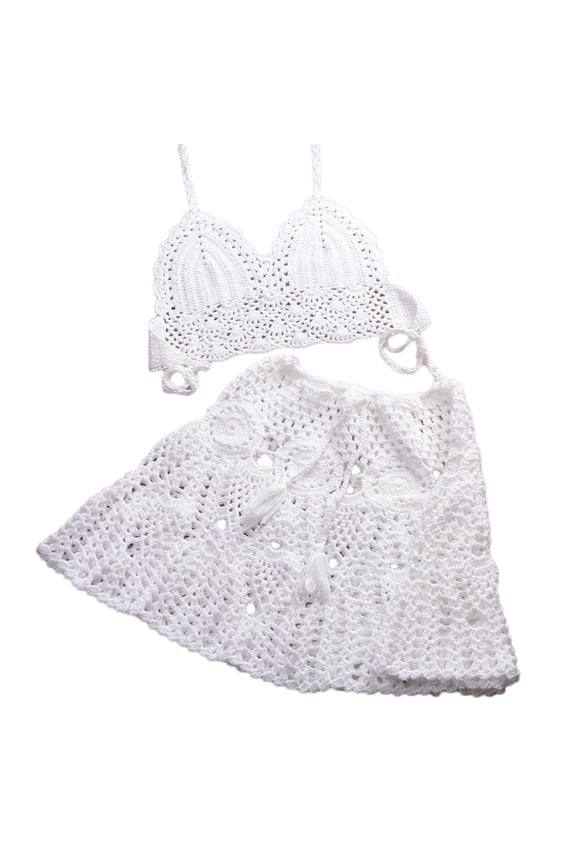 Crochet Swimwear for Female Knitted Swimsuits Two Pieces Bathng Suits Beachwear