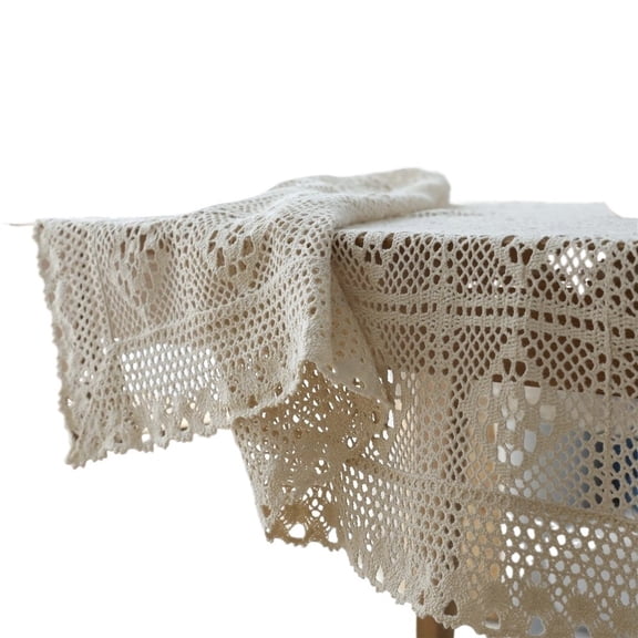 Crochet Tablecloth Cotton Lace Table Cloth Rectangular Table Cover for Kitchen Dining Party Wedding Decoration