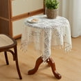 thumbnail image 1 of Crochet Tablecloths Lace Doilies Square Tablecloths Beige Cotton Table Cover Table Topper Wedding Home Party Decoration, 1 of 6