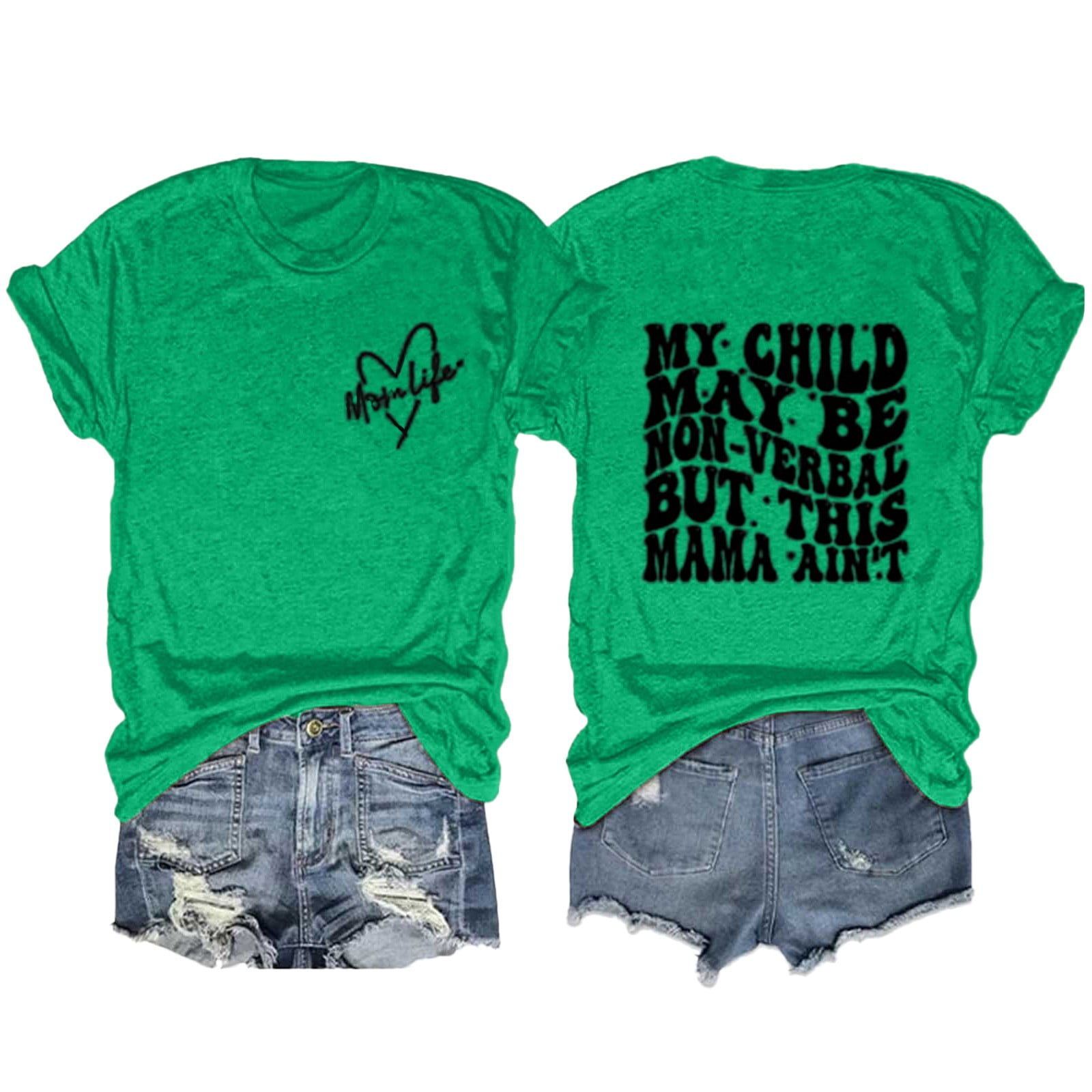 Crochet Tops For Women Cute Letter Print Women T Shirt Double Printing