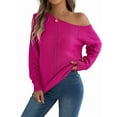 thumbnail image 1 of Crochet Tops for Women Off the Shoulder Sweaters Summer Long Sleeve Hollow Out Knit Beach Clothes, 1 of 9