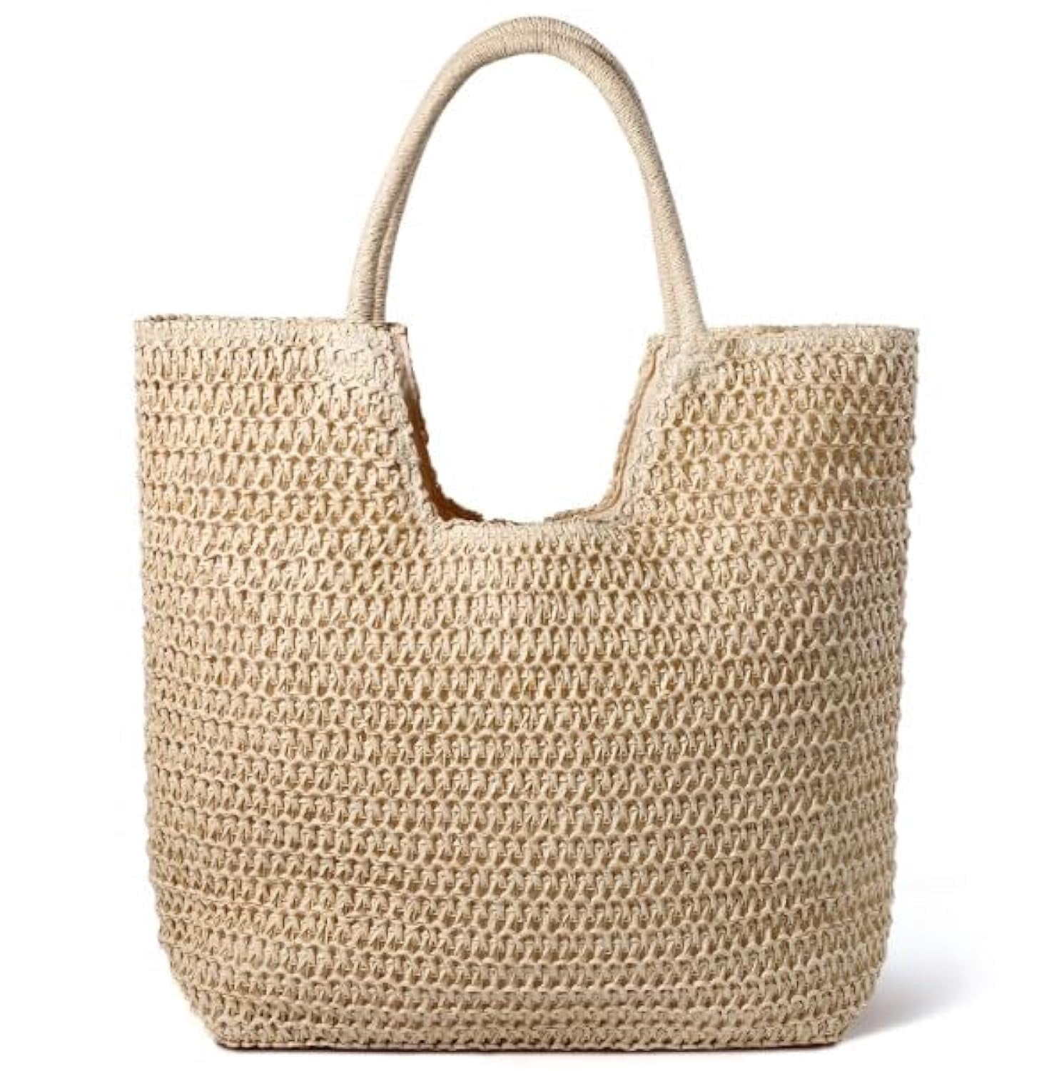 Crochet Tote Bag Beach Bags for Women Summer Bag Cute Beach Bag Mesh Beach Bag(khaki 3)