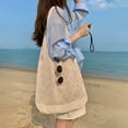 thumbnail image 1 of Crochet Tote Bag Boho Bag for Women, Lightweight Summer Mesh Beach Large Capacity Crossbody Handbag,Beige,Vacation Bag, 1 of 7