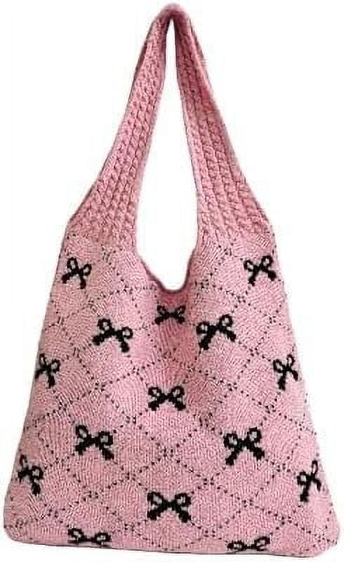 5750 Heart Crochet Tote Bag Cute Purse Cutecore Key Chain Y2K Accessories Amazon.com: Pokn Heart Crochet Tote Bag Cute Purse for Women  main image 4