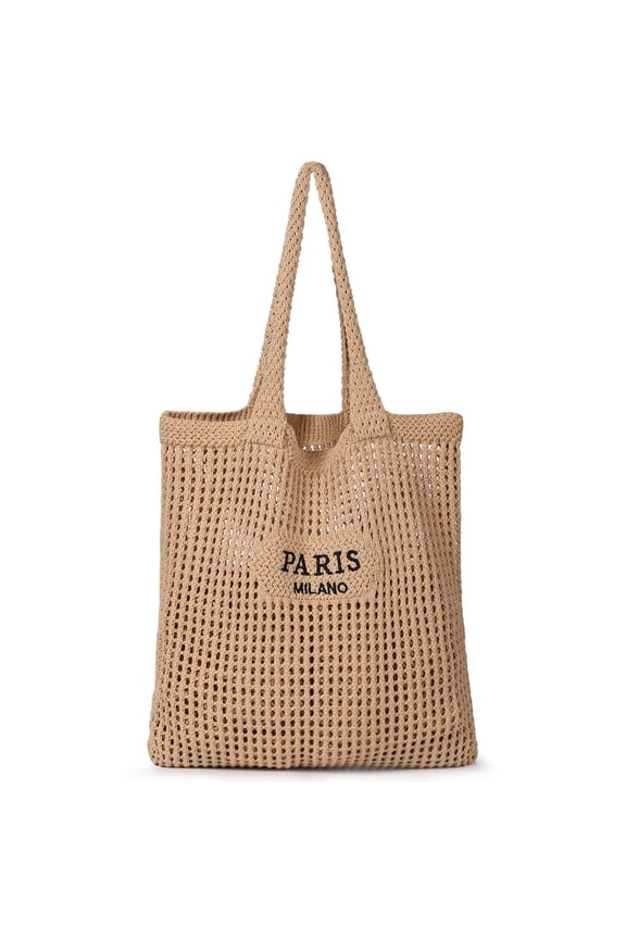 Crochet Tote Bag, Mesh Beach Bag Knit Summer Hobo Bag Vacation Boho Tote Bag for Women