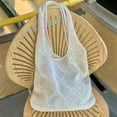 thumbnail image 1 of Crochet Tote Bag, Mesh Beach Bag KnitVacation Boho Tote Bag (Beige One Size), 1 of 6