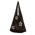 thumbnail image 1 of Crochet Tote Bag for Women 2025 Summer Beach Slouchy Large Boho Knitted Mesh Flower Fairy Shoulder Purse, 1 of 5