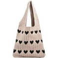 thumbnail image 1 of Crochet Tote Heart Tote Handbag Tote Y2K Accessories Shoulder Bag Heart Tote Hobo Bag Y2k Knitting, 1 of 7