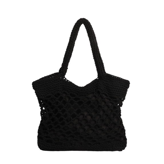 Crochet Woven Beach Tote Bag With Inner Lining Lightweight Foldable Soft Shoulder Bag Large Capacity Fashion Purse For Women Summer Vacation Beach Travel Daily Use