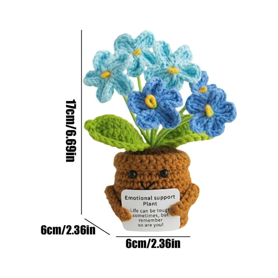 Crochet Yarn Plant Potted Plants, Homemade Crocheted Plant Potted Plants, Creative Knitted Potted Plants, Cute Encouragement Potted Plants, Gifts for Friends, Desktop Ornament