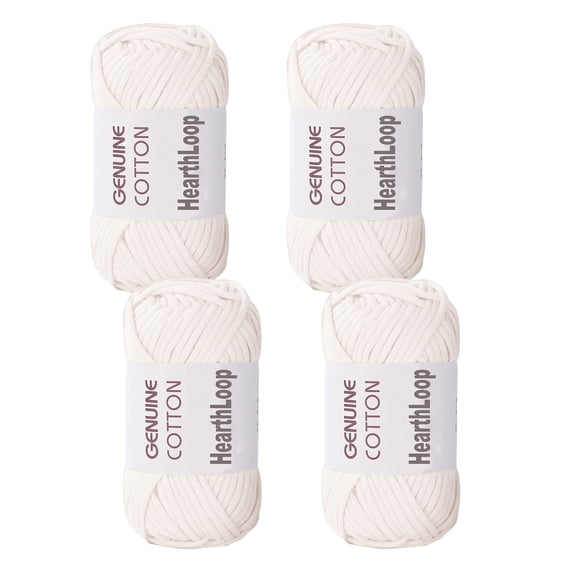 Crochet Yarn Set, 4 Skeins Cotton-Nylon Blend Yarn – No Tangling, Easy-to-See Stitches for Crocheting