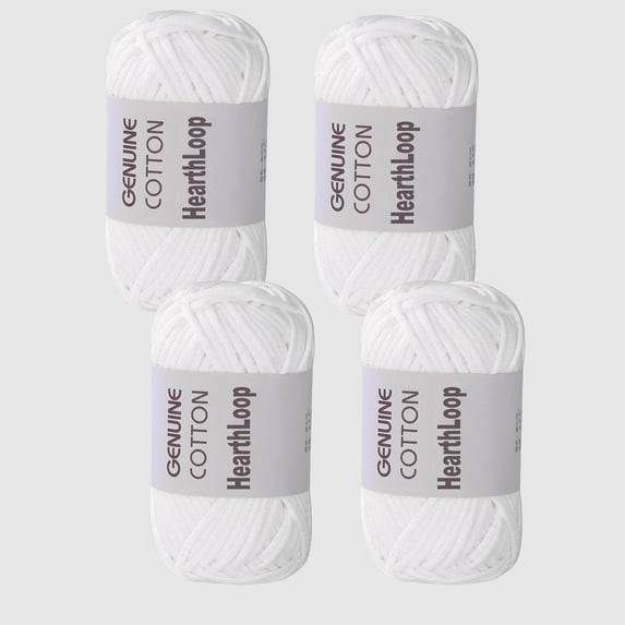 Crochet Yarn Set, 4 Skeins Cotton-Nylon Blend Yarn – No Tangling, Easy-to-See Stitches for Crocheting