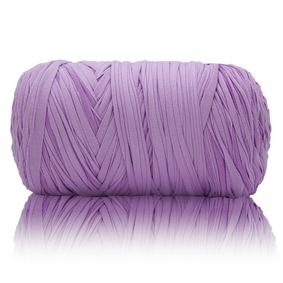 Crochet Yarn, Tshirt Fabric Yarn for Crocheting Bag/Craft Project/Home Decor, 14.1oz/400g, 120yd/110m - Light Purple
