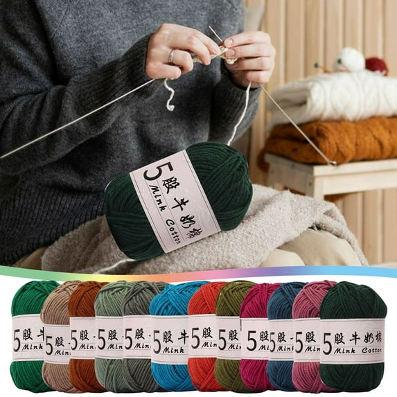 Crochet Yarn under $5! CQCYD 5 Strands Milk Cotton Crochet Thread, DIY Knitting Yarn for Doll Baby Sweater, Soft Acrylic Wool Ball for Handicrafts