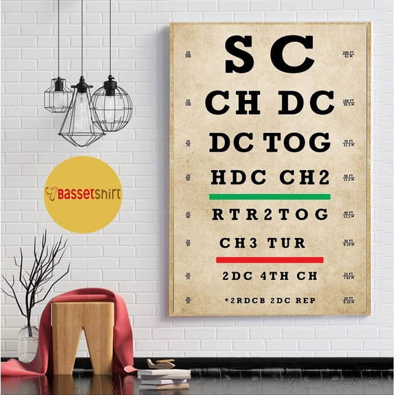 Crochet and knitting eye chart poster 11 x 17 Inch Poster
