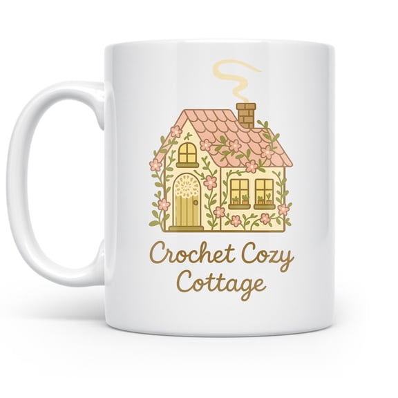 Crochet Cottage Charm - Knitters and Tea Lovers - 11 oz Ceramic Coffee Mug