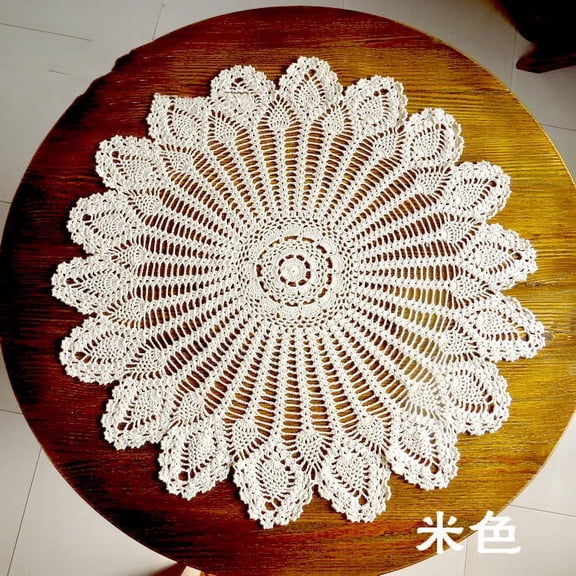 Crochet hollow Knitting Cover cloth Handmade Vintage Round Tablecloth