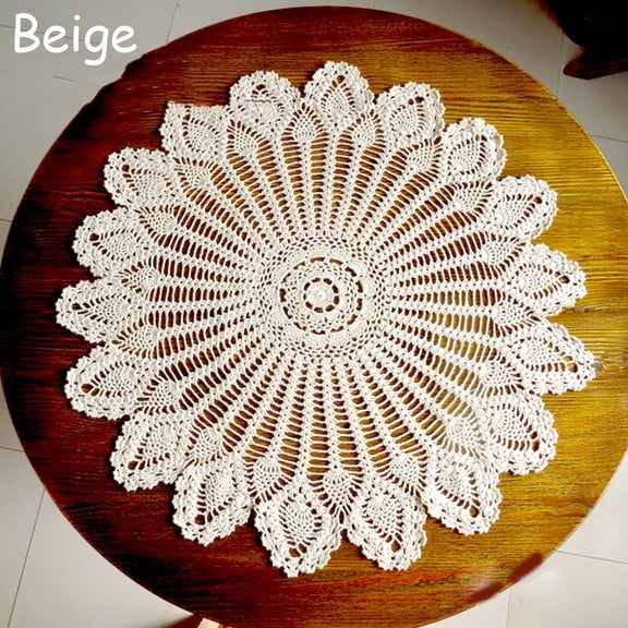 Crochet hollow Knitting Cover cloth Handmade Vintage Round Tablecloth
