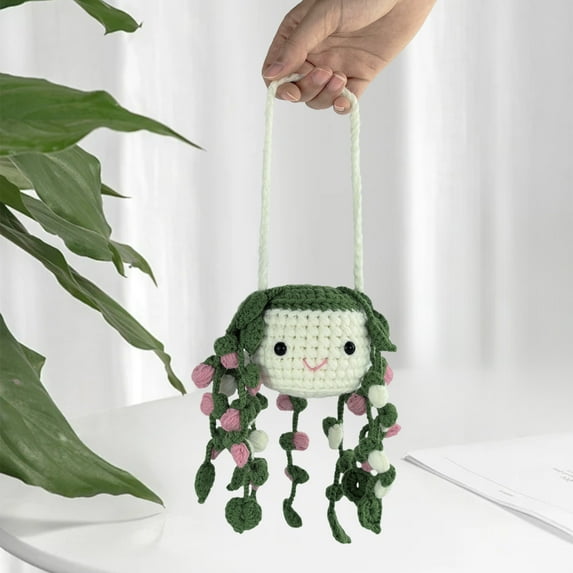 Crochet kit beginner crochet kit, complete DIY kit animal and adult and children kit, with step-by-step instructions and video tutorials, DIY manual chlorophytum comosum potted crochet kit