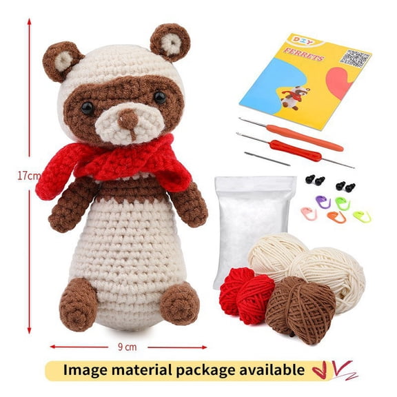 Crochet kit for beginners kids, Complete DIY Kit Animals with Kits for Adult and Kids with Step-by-Step Instruction and Video Tutorials, Beginner crochet kit for kids,wobbles Crochet animal kit