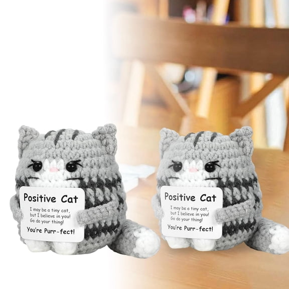 Crocheted Cute Knitted Doll Positive Energy Cartoon Desktop Ornament for Home Decoration