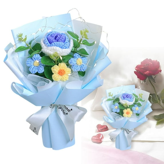 Crocheted Flowers Crochet Flowers Knitted Flowers Roses Bouquet Valentines Day Gifts Knitted Flower Bouquet Crochet Roses Bouquet Of Flowers Graduation Bouquet Knit Flowers Crochet Bouquet