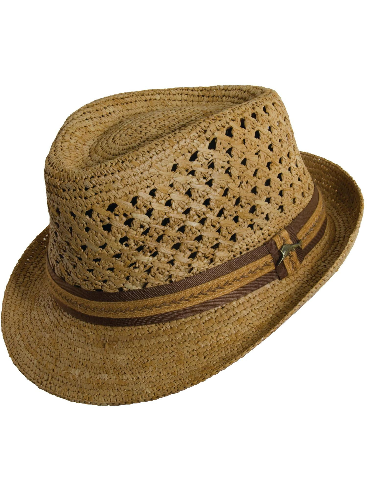 Crocheted Raffia Fedora Hat