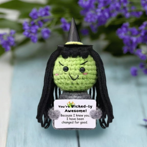 Crocheted Witch Hand Doll Positive Energy Desktop Ornament Funny Cute Bedside for Home and Inspiration