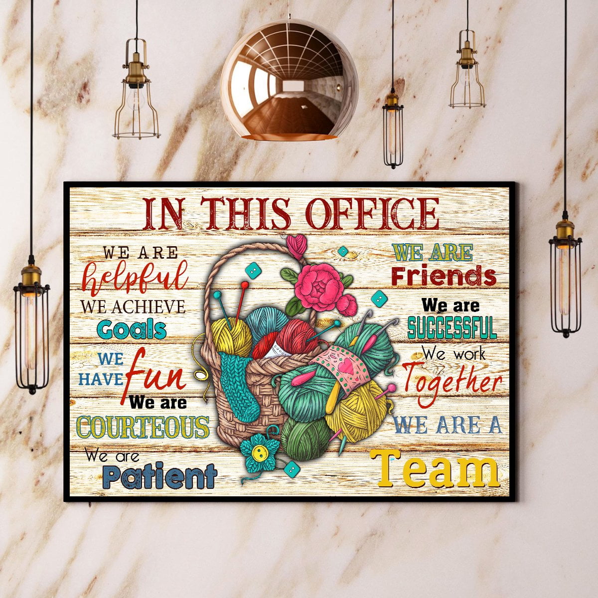 Crocheting In This Office We Are A Team Poster No Frame Matte Wall Art ...